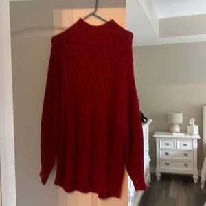 Red tunic sweater